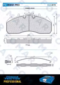 FOMAR FRICTION fo918181 -  Комплект тормозных колодок, дисковый тормоз